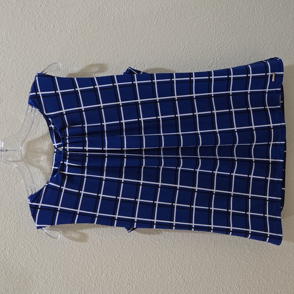 Women's Calvin Klein Color Block Sleeveless Blouse - Large